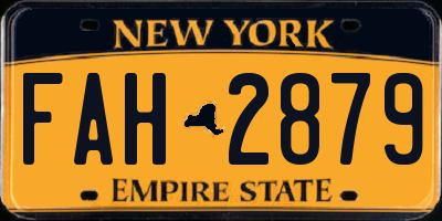 NY license plate FAH2879