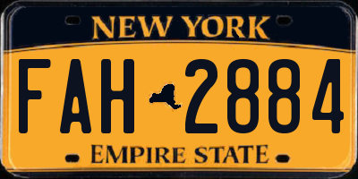 NY license plate FAH2884