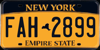 NY license plate FAH2899