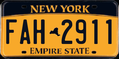 NY license plate FAH2911