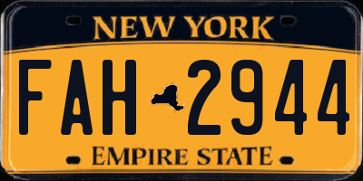 NY license plate FAH2944