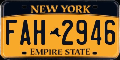 NY license plate FAH2946