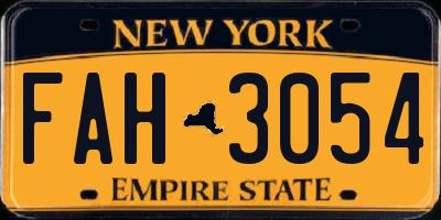 NY license plate FAH3054