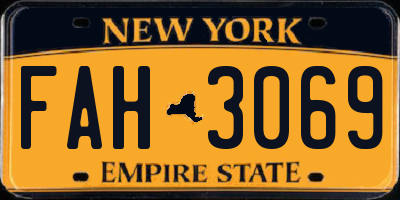 NY license plate FAH3069