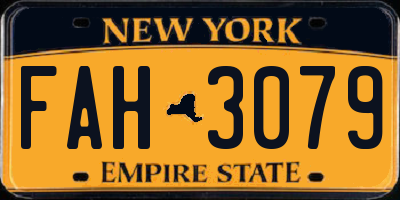 NY license plate FAH3079