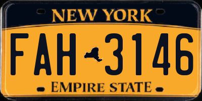 NY license plate FAH3146