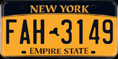 NY license plate FAH3149