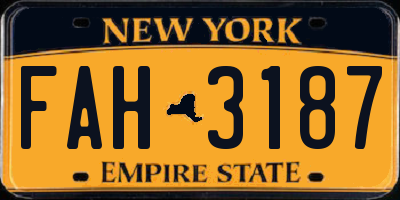 NY license plate FAH3187