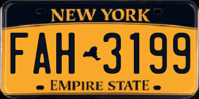 NY license plate FAH3199