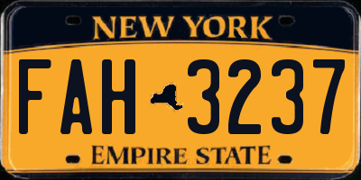 NY license plate FAH3237