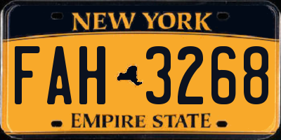 NY license plate FAH3268