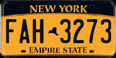 NY license plate FAH3273