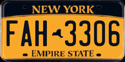NY license plate FAH3306