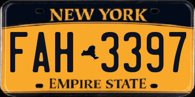 NY license plate FAH3397