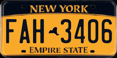 NY license plate FAH3406