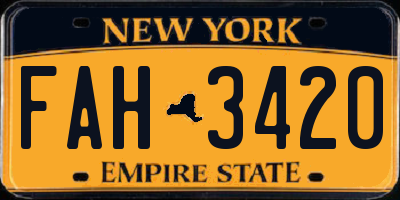 NY license plate FAH3420