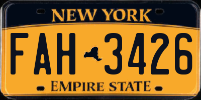 NY license plate FAH3426