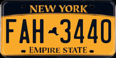 NY license plate FAH3440
