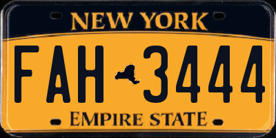 NY license plate FAH3444