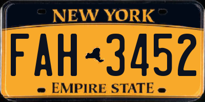 NY license plate FAH3452