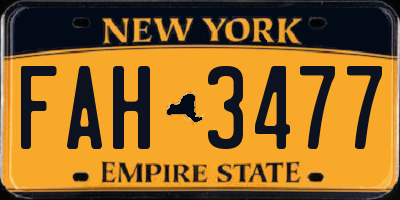 NY license plate FAH3477