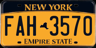 NY license plate FAH3570