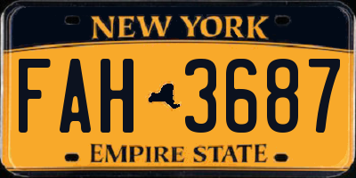 NY license plate FAH3687