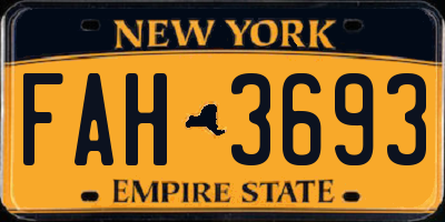 NY license plate FAH3693