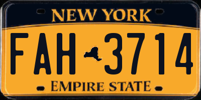 NY license plate FAH3714