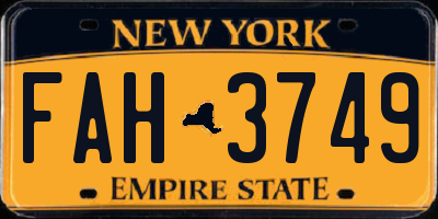 NY license plate FAH3749