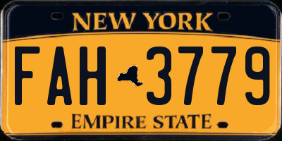 NY license plate FAH3779