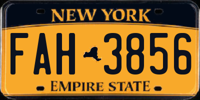 NY license plate FAH3856
