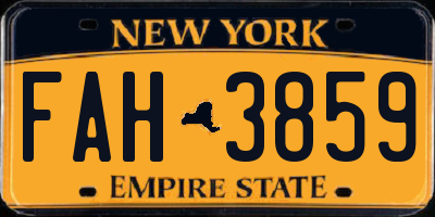 NY license plate FAH3859