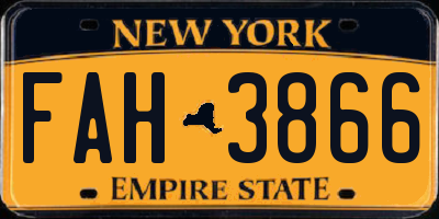 NY license plate FAH3866