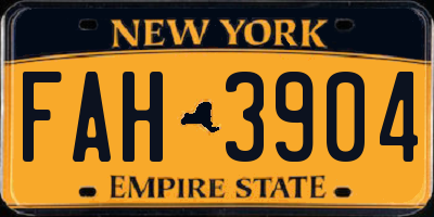 NY license plate FAH3904