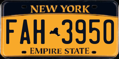 NY license plate FAH3950