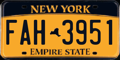 NY license plate FAH3951