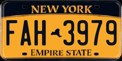 NY license plate FAH3979