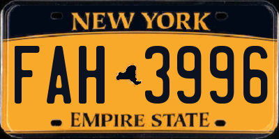NY license plate FAH3996