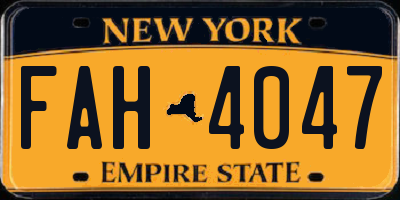 NY license plate FAH4047