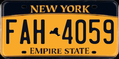 NY license plate FAH4059
