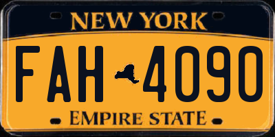 NY license plate FAH4090