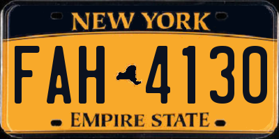 NY license plate FAH4130