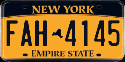 NY license plate FAH4145