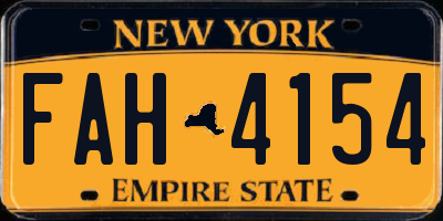 NY license plate FAH4154