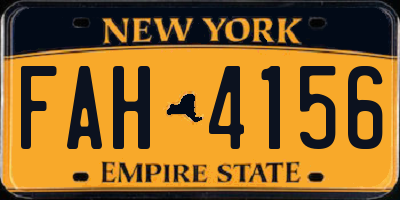 NY license plate FAH4156