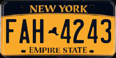 NY license plate FAH4243