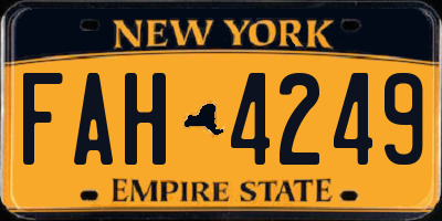NY license plate FAH4249