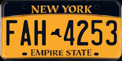 NY license plate FAH4253