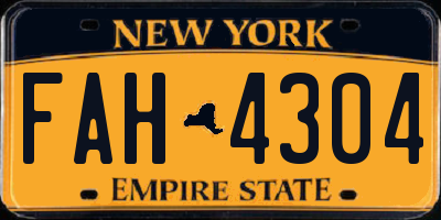 NY license plate FAH4304